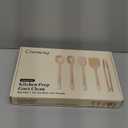 Caraway Wooden Utensil Set - 5 Piece Cooking Utensil Set - Spoon, Server, Scraper, Spatula, & Tongs - Made From FSC-Certified Birch Wood - No Microplastics