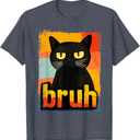 Funny Cat Bruh for Teens Boys Girls Men Women Meme Graphic T-Shirt Small