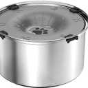 SCHITEC No Spill Dog Water Bowl for Large Dogs, 5.6L / 1.5 Gallon Stainless Steel Splash-Proof Slow Drinking Pet Dish with Floating Disk & Non-Slip Base, Mess-Free Design for Home or Travel-Gray