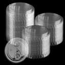 300 PCS 20 oz Crystal Clear Strawless Sipper Lid, 98mm PET Plastic Strawless Lid with Snap for 12-24 oz Cups, Clear Disposable PET Lids for Lemonade, Ice Latte, Party Drinks