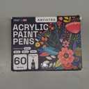ARTISTRO 60 Acrylic Paint Pens, Art Set Acrylic Paint Markers, Fabric Markers for Textile, Canvas, Rock, Glass, Wood, Paper, Pumpkin, DIY, Paint Markers for Kids and Adults