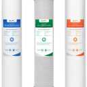 4.5 * 20" 3 Stage Whole House Water Filter Set, Compatible with Express Water WH300SICS, FLTWH2045ICS1, iSpring WGB32BM, F3WGB32BM, Pack with PP, CTO, Iron & Manganese Filter, 1 Set