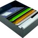 Huron Stationery Holder For Desk and Drawer 3 Slot, Black Steel