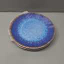 Melamine Salad Plate Plastic Dinner Plastic Plate Set of 6 Pcs 9 inch Round Lightweight Plates Shatter Proof Chip Resistant Dishwasher Safe Not Microware Not Oven(Deep Blue)