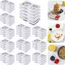 Double Compartment Condiment Container with Lids, Mini Plastic Snack Containers,BPA Free,Microwave Safe,Leakproof Food Storage, To Go Food Containers,Take Out Sauce Container (100)