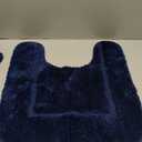 LOCHAS Bathroom Rug Set Navy, Soft Bath Rug Set 2 Piece, Toilet Mat U-Shaped 20x20 and 34x20 Bath Rugs, Quickly Dry Mats for Bathroom, Tub, Washable, Super Absorbent Floor Mat