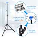Foldable IV Pole Stand with 4 Hooks, Adjustable Height IV Stand, Tripod IV Pole Stand for Home Care, Hospitals, Clinics and Travel, Medical IV Drip Infusion Bag Holder(Black)
