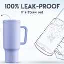 Meoky 30 oz Tumbler with Handle, Tumbler with Lid and Straw, Insulated Stainless Steel Travel Mug, 100% Leak-proof, Cupholder Friendly, Keeps Cold for 24 Hours or Hot for 8 Hours (Lilac)
