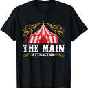 Kids The Attraction Circus Carnival Children Birthday Party T-Shirt (L, Black)