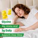 Glycine 3g Gummies, with Alanine 1000 mg for Sleep Muscle Relaxation, L Theanine, GABA, Vitamin B6, Glycine Supplements for Adults Sleep, Sugar Free Pineapple Flavor, 60 Gummies