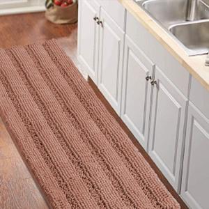 Turquoize Bathroom Runner Rug Extra Long Chenille Area Rug Non-Slip Bath Room Rug Shag Shower Mat Muted Clay Rugs Kitchen Rugs Washable Bath Mats for Bathroom 59 x 20 inches, Muted Clay
