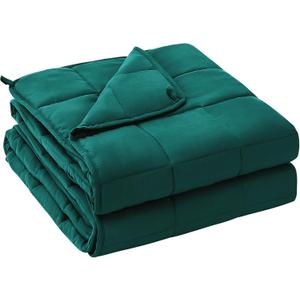 Yescool Weighted Blanket for Adults (20 lbs, 60 x 80, Dark Green) Cooling Heavy Blanket for Sleeping Perfect for 190-210 lbs, Queen Size Breathable Blanket with Premium Glass Bead, Machine Washable