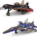 3D Wooden Puzzle Fighter Model Sets - 4 Piece Kits Aircraft Puzzles Crafts Assembly Building Blocks DIY STEM Toys - Wood Aircraft S27 & S30 Brain Teaser Puzzle for Adults Teens Boys Girls