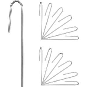 120 Pack Drip Tubing Stakes, 5 inch Galvanized Steel Landscape Staples for 1/4" or 1/8" Diameter Tubing - Irrigation Anchors for Garden and Lawn