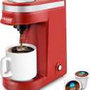 CHULUX Mini Coffee Maker for K Capsule, Single Serve Coffee Maker for One Cup Americano, Lightweight Pod Coffee Machine, Red