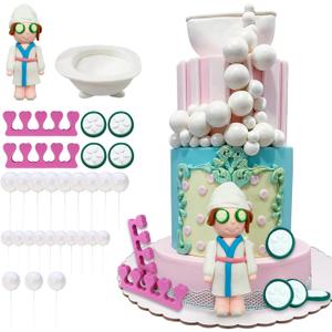 Spa Cake Decorations Balls Cake Topper Spa Theme Party Supplies for Make Up Birthday Party Favor Decoration