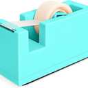 1 Desktop Stapler & 1 Tape Dispenser,Green Staplers for Desk | 25 Sheet Capacity with 830 Staples,Staple Remover, Non-Slip for Office,School, Home & Classroom(Tape not Included)