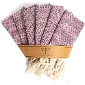 Smyrna Turkish Cotton Dish Towels Pack of 6, 100% Natural Cotton, 12x12 Inches, Machine Washable, Ultra Soft, Absorbent, Prewashed and Quick Dry Turkish Dish Towels, Dusty Rose