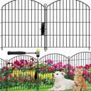Decorative Garden Fence 32in (H) x22ft (L),Arched Metal No Dig