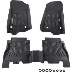 G-PLUS Floor Mats Compatible with Jeep Wrangler JL Unlimited 4 Door Only 2018-2024 (Not Fit for JK or 4XE) All Weather Full Cover Protection Front 1st & 2nd Row Floor Liner Cargo Liners Black (3PCS Fit Jeep Wrangler JL 2018-2024)