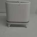 Bathroom Trash Can with Lid, Vacuum Adsorption Small Garbage Can 3.2 Gallon Press Top Lid Trash Bin with Legs Waterproof Waste Basket for Bathroom Bedroom Office Home
