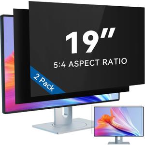 [2-Pack] 19 Inch Computer Privacy Screen Filter for 5:4 Widescreen Monitor, IPROKKO Removable 19inch Anti Blue Light Glare Privacy Shield, Anti Spy Security Protector for Hp Dell Asus Acer Samsung