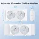 shinic 9" Dual Window Fan,Powerful Cooling,Easy Control,Fits 22.5"-33", Large