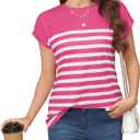 Womens Shirts Boho Plus Size Summer Tops Dresses Casual Blouses Cap Sleeve Womens Tank Tops (Small, Pink)