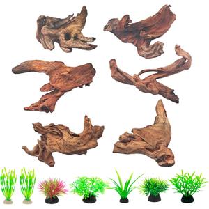 Natural Driftwood Decor for Aquarium Decorations Reptile Tank Accessories, Assorted Wood Branches Decorations on Reptile Fish Tank 2-10" 2 Pcs/4 Pcs/ 5 Pcs/ 6 Pcs (Pack of 6 (2 to 4 Inch)
