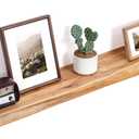 Floating Shelves for Wall Decor, Rustic Solid Elm Wood Floating Shelves Wall Mounted, Wall Shelves with Invisible Bracket for Living Room Bathroom Bedroom Kitchen, 48 Inch, Natural (48inch)