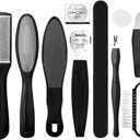 Professional Pedicure Foot Spa Set,10 in 1 Pedicure Set for Feet,Stainless Steel Foot Care Kit, Foot Rasp Dead Skin Remover Foot Pedicure Kit,Foot File Kit Foot Callus Remover (Black)