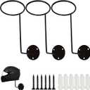TIHOOD 3PCS Helmet Hanger Helmet Holder Rack Wall Mounted Hook for Coats, Hats, Caps, Motorcycle Accessories(Black)