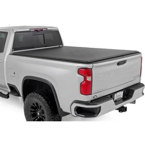Rough Country Soft Roll Up Truck Bed Tonneau Cover for Chevy Silverado & GMC Sierra 2500HD/3500HD (2020-2026) - Fit 6'9 Bed, Weatherproof Bed Cover