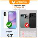 Bocasal for iPhone 17 Wallet Case Compatible with MagSafe Wireless Charging, RFID Blocking Magnetic Leather Case with Card Slots Holder Kickstand Detachable Wrist Strap 6.3 Inch (Brown)