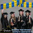 2 x 4 Packs Total 39 Ft Graduation Parade Floats for Trailer Car, Blue Gold Foil Fringe Garland Tinsel Streamers Banner Table Skirts for Graduation Homecoming Birthday Party (Royal Blue Gold)