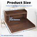 Royxen Single Washer Dryer Countertop, 2-Tier Laundry Countertop with Shelf, Soild Wood Core Washer Dryer Topper for Laundry Room Organization (Walnut)