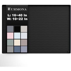 URMONA 19'' x 19'' Waterproof Silicone Under Sink Mat Cabinet and Counter Protector, Shelf Liner for Kitchen and Bathroom, Storage and Organizers, Litter Mat, Pet Cat Puppy Essentials, Black
