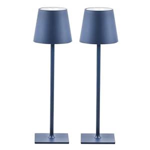 CHLORANTHUS 2 Pack Cordless Table Lamps, 3 Colors Stepless Dimming, 5000mAh Rechargeable Battery LED Desk Lamp for Bedroom/ Couple Dinner/ Desk/ Cafe/ Dining Room/ Terrace
