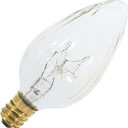 Satco S3360 120V Candelabra Base 15-Watt F10 Flame Bulb, Clear, Pack of 3