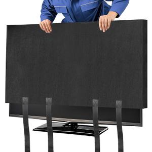 Wibeelee TV Cover Moving Dust Anti-Scratch TV Screen Cover Fits 50"-55" TV with Bottom Strap for Protection TV Moving Home Renovation Pet Scratch or Other Furniture(55") (Black)