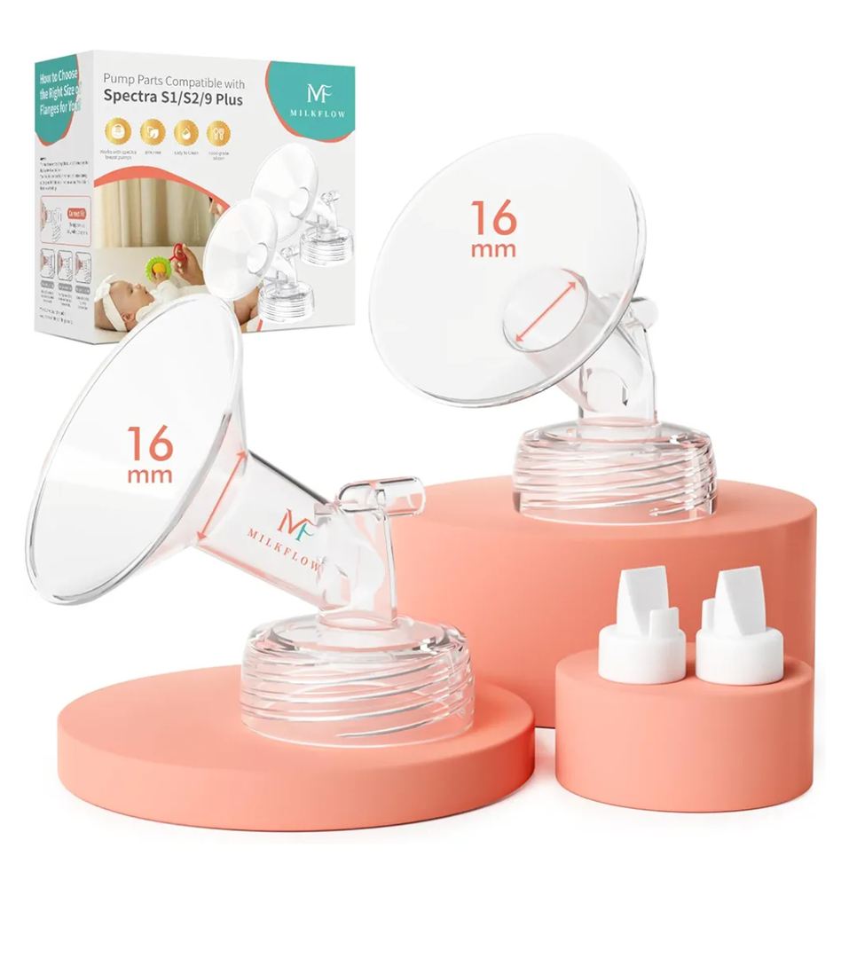 16mm Flange and Duckbill Valve for S1/S2/9+, Flange Inserts for Spectra Replacement Pump Parts (2-Pack) - Not Original Spectra Accessories