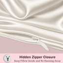 Mulberry Silk Pillow Cases with Zipper, Ultra Smooth Soft Breathable Cooling Pillow Cases for Hot Sleepers, Silk Satin Pillowcase for Hair and Skin, Gifts for Women (Ivory, Queen Size, 1 Pack) (Queen - 2030 Inch)