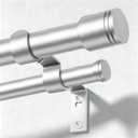 USFOOK Double Curtain Rods for Windows 66 to 120 Inch, Silver