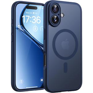 TOCOL for Phone 17 Case, Compatible with Magsafe Charger, Full Camera Protection, Drop Protection, Translucent Matte Phone Case for Phone 17 6.3 inch (Dark Blue)