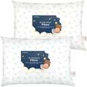 KeaBabies 2-Pack Toddler Pillows 2 Year Old to 5-13x18 Soft Organic Cotton Kids Pillow for Sleeping, Travel, School, Daycare, Nap, Toddler Bed, Machine Washable, Without Pillowcase (Excavator)