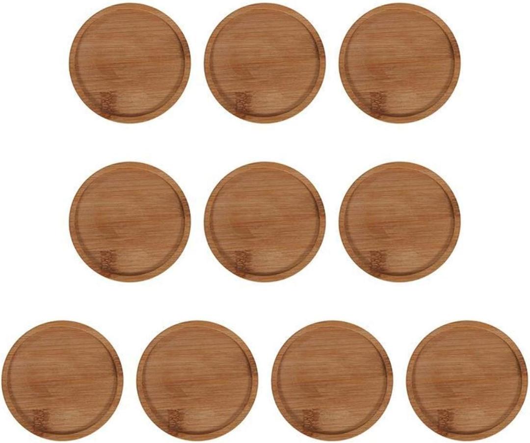 Indoor and Outdoor Flower Pots 10pcs Bamboo Macetas Flower Pot Plant Saucer Cactus Flower Pot Tray Round Flower Pot Tray Modern White Ceramic Flower Pot