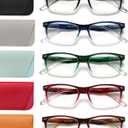 JOLISU 5 Pack Reading Glasses For Women,Spring Hinges, Sturdy and Durable 2.5x