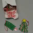 AWHETIE 16 PCS Candy Cane Ornaments for Christmas Tree, Polymer Clay Candy Cane Christmas Decorations, Lollipop Ornaments for Xmas Tree Party Hanging Decor Holiday Decorations