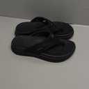 ONCAI Women's Orthotic Cushion Flip Flops Recovery Walking Sandals for Women with Arch Support Summer Comfortable Slip On Flip Flops for Womans  (10, Black)