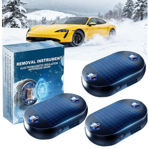 3pcs AntiFreeze Electromagnetic Car Snow Removal Device, 2026 New Portable Solar Electromagnetic Molecular Interference Freeze and Snow Remover Instrument for Ice and Snow Scraping